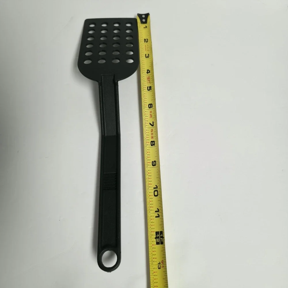 Vintage T-Fal Black Nylon Slotted Spatula Turner Holes Flipper Cooking Utensil